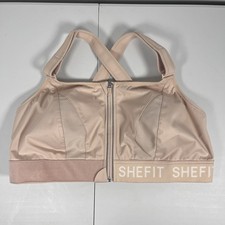 SHEFIT 110002 High Impact Adjust Ultimate Sports Bra Beige Front Zipper - 4luxe