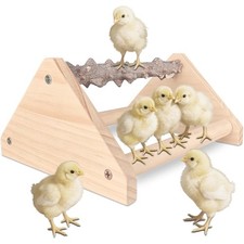Natural Textured Wood Chicken Roosting Perch Poultry Perch Toy for Chick