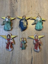 Angelo VINTAGE addobbi natalizi ricamato 3D seta filo oro prezzo fisso