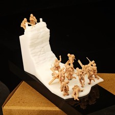 3D Printed 1/72/48 WWII Normandy Landing Scene 12-Player Set Plus Walls Model