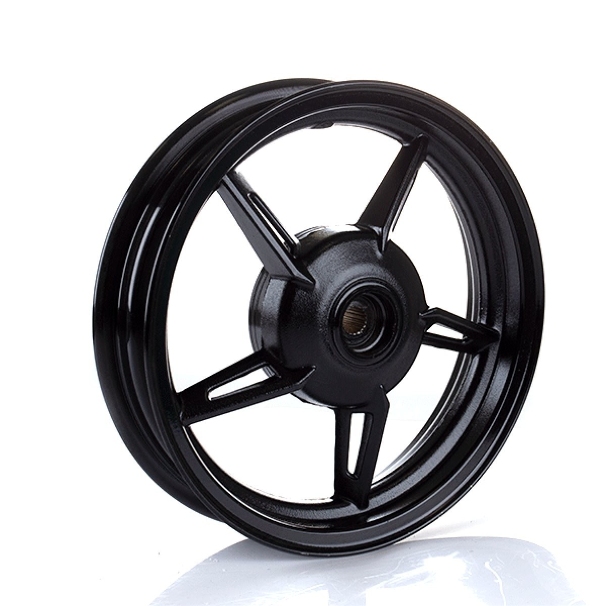 Rear Wheel Black 12 x 2.50inch Steel Painted Scooter Unit Gravity Cast 5 Spoke