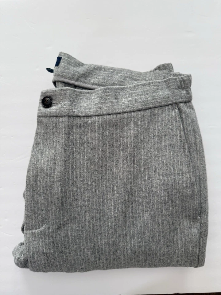 Peter Millar Corona Artesanal Para Hombres L Lana Gris Británico Prendedor A Rayas Downing Jogger Foto 4 de 4