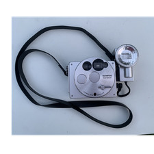 Olympus O-Product 35mm Point  Shoot Film Camera Silver Built-in Flash 1988