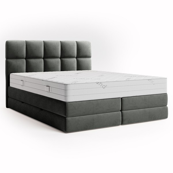 Boxspringbett - Dunkelgrau - H3 - Mit Bettkasten - 180X200 Cm Doppelbett-image