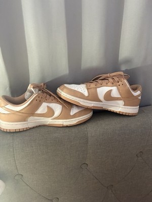 Nike Dunk Low Unisex Adults Tan/White Colorblock Lace-Up Low Top Rubber