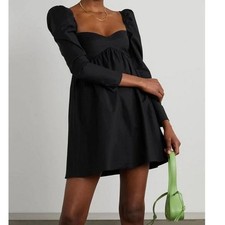 Reformation Kenzi Organic Cotton Mini Dress – Black Size 0