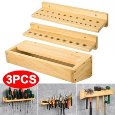 3x Wall Mounted Screwdriver Holder Storage Rack Wrench Workshop Tool Organizer