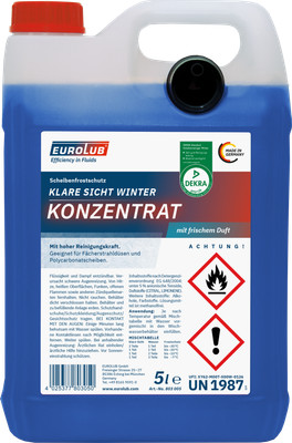 EUROLUB Klare Sicht 803005 Scheibenfrostschutz Konzentrat  5 Liter