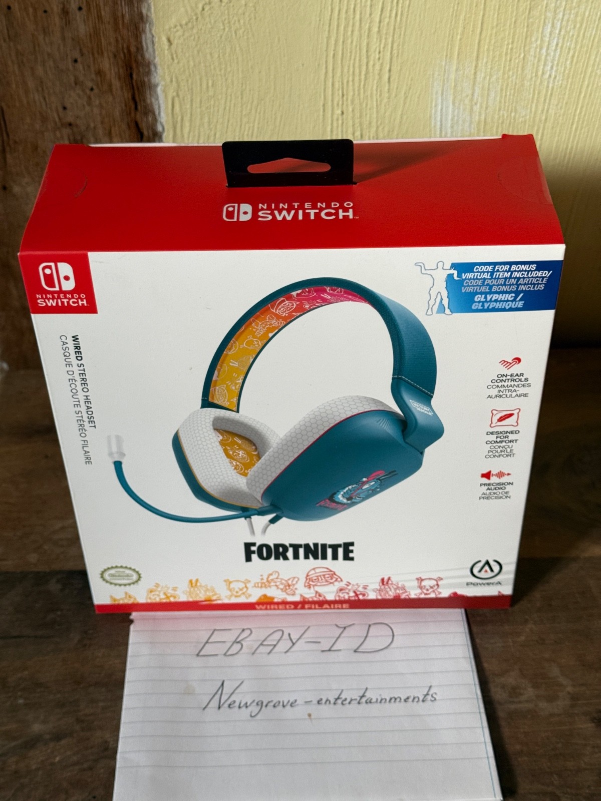 PowerA Enhanced Nintendo Switch Fortnite Wired Stereo Headset Brand New Sealed