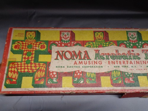 Vintage ***NUR VERPACKUNG*** 50er Jahre Noma Akrobatik Tumble rot & gelb Clowns Spiel - Bild 2 von 6