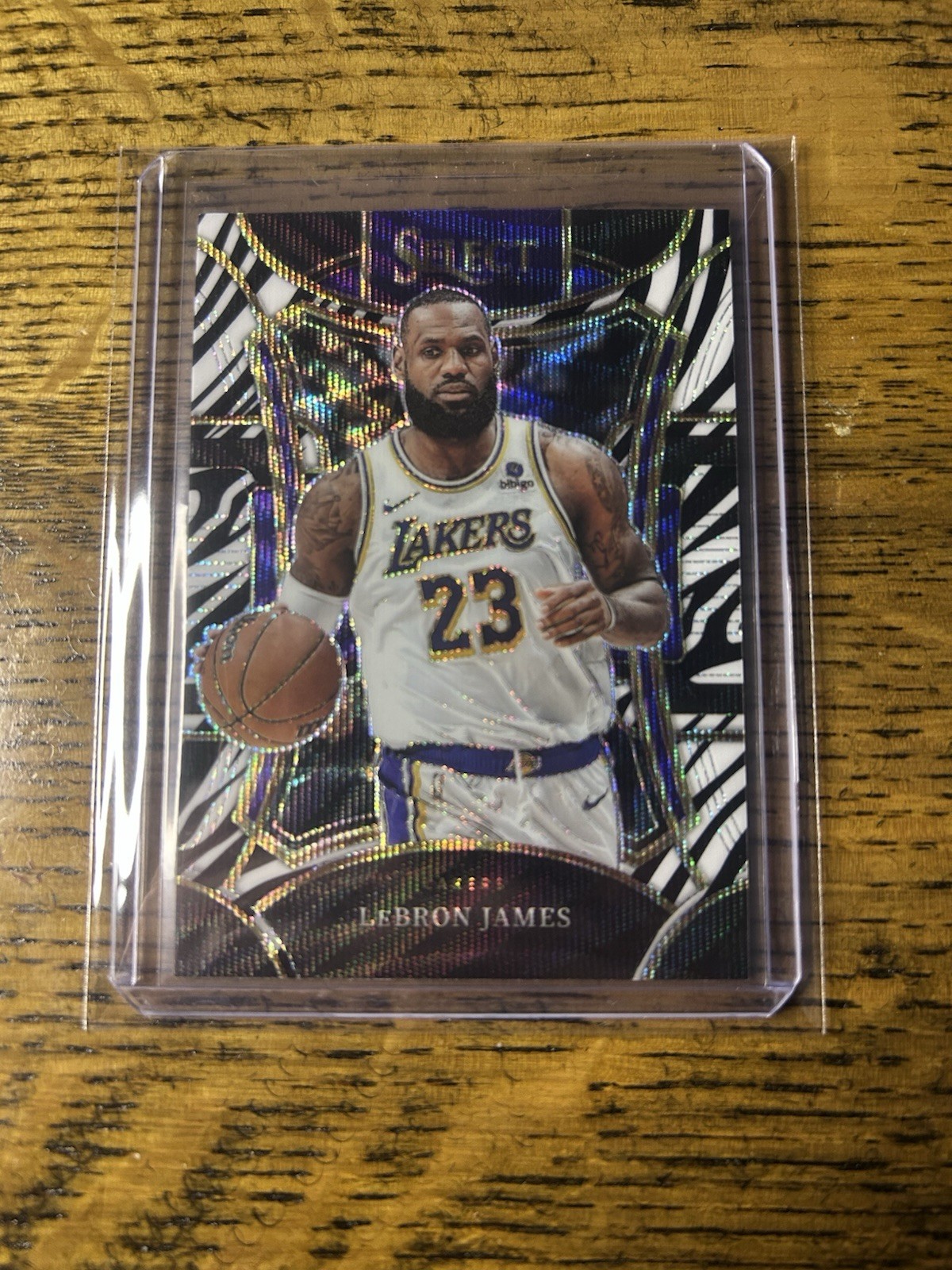 2023-24 Panini Select - Mezzanine Level LeBron James #335 Zebra Prizm Casehit SP