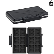 Stylish 36-Slot Water-Resistant Memory Card Case with Ergonomic Locking System