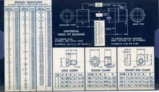 UNIVERSAL ENGINEERING BUSHING SELECTOR CHART 9 1/2" x 5 1/2"