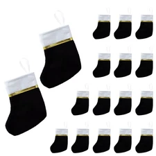 Iconikal Black Mini Stockings, 7.5 Inch, 24 Pack, Festive Holiday Mini, 