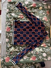 Gucci GG Chenille Track Jacket Navy Orange Si...