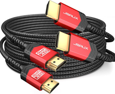 8K HDMI Cables 2.1 10FT 2-Pack 48Gbps Ultra High Speed Cords(8K@60Hz 7680X4320,