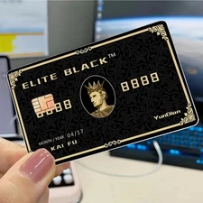 ELITE BLACK GOLD BLACK CROWN Bank Debit Credit Card Skin Sticker Cover 1PC