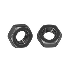 100pcs Hex Nuts - M4-0.7 Carbon Steel Grade 8 Hardware Nuts, Black Oxide
