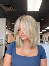 100 Human Hair Ombre Beige Blonde Highlight Bob Wigs Lace Front Wigs for Women