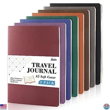 feela 8 Pack Soft Cover Journal Bulk, Notebooks College Ruled for Work, Lined