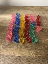 Vtg 44 Mini Light Flower Covers Reflectors Enhancers Plastic Color Lot Christmas