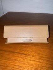 Burberry Camel Brown Soft Leather Eyeglass/Sunglass Magnetic Close Case w Cloth