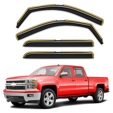 Window Visors Rain Guards for Chevy Silverado/GMC Sierra Crew Cab 2014-2018 ...