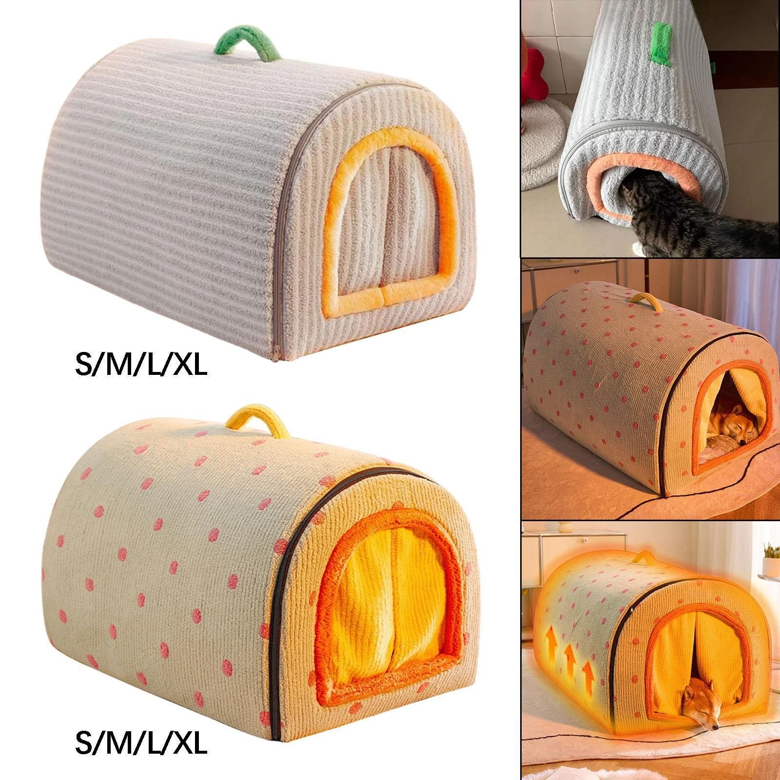 Cat Cave Bed Dog House Pet Tent Warm Hut 2 Ways Use Winter Shelter Nest Portable