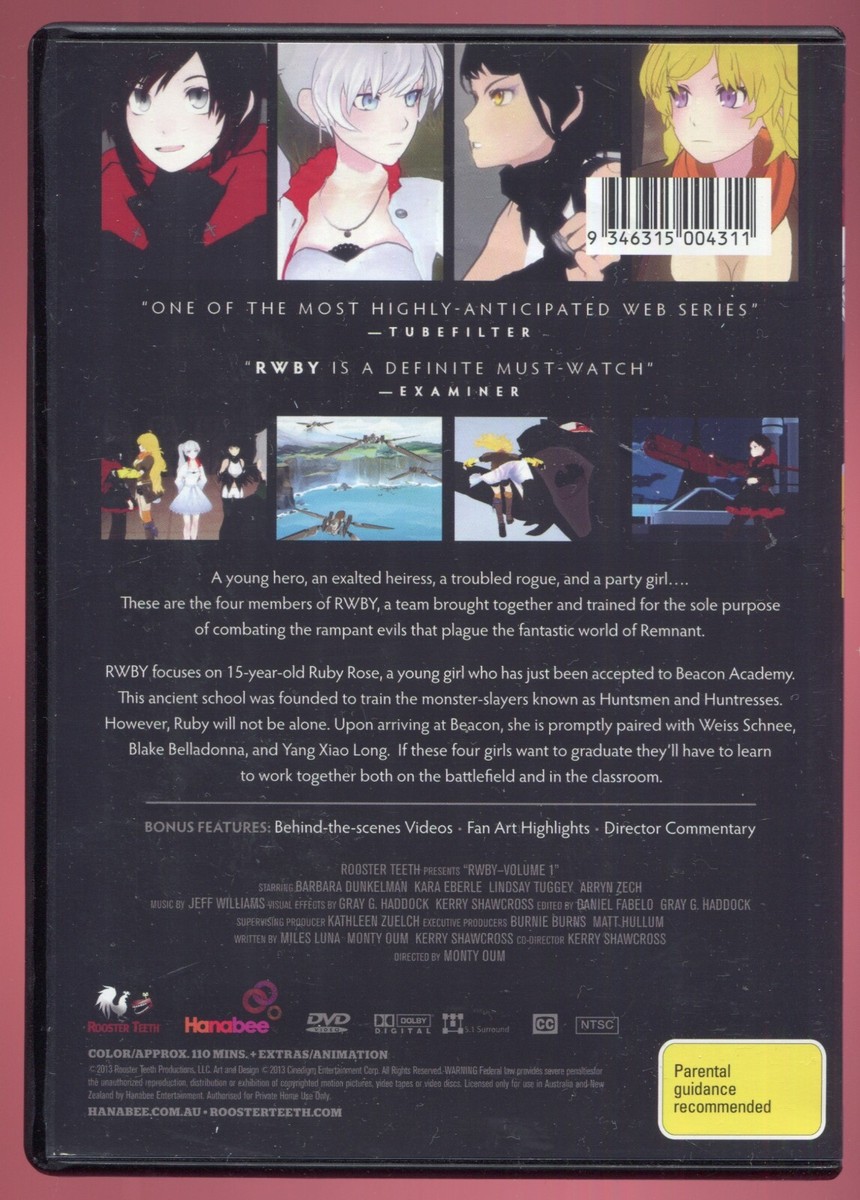 RWBY Volume Anime DVD R4