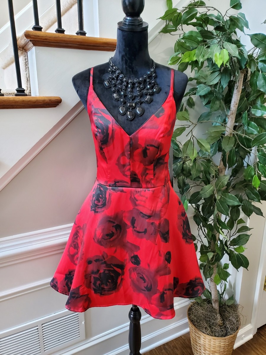 Speechless Women's Red Polyester V-Neck Sleeveless Casual Knee Length Dress  7 | eBay