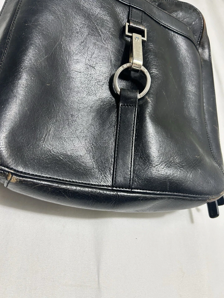 Vintage Etienne Anger Black Leather Mini Backpack Purse Distressed 11x9.5x3 - Image 4 of 4