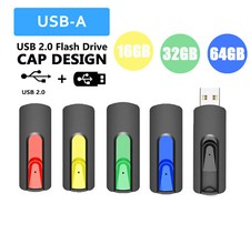 5/10 16GB 32GB 64GB USB 2.0 Flash Drive Retractable Thumb Drive Memory Stick Lot