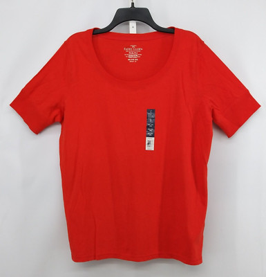 Faded Glory Shirt Womens Plus Size 2XL Dark Orange Short Sleeve Scoop Neck Top
