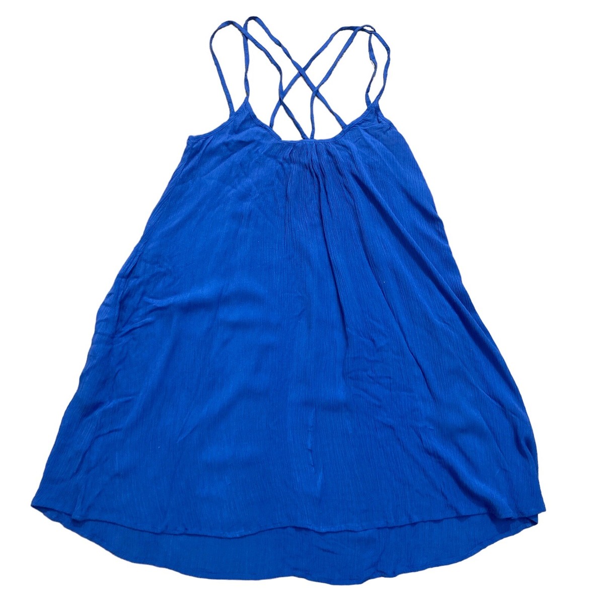 Elan Women's Sz XS Mini Dress Beach Cover Up Strappy Sleeveless Blue Boho  Beach | eBay