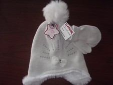 TOBY - TODDLER - HAT / MITTEN SET - GRAY / WHITE - SIZE 2-4 YRS AC-28-138x2
