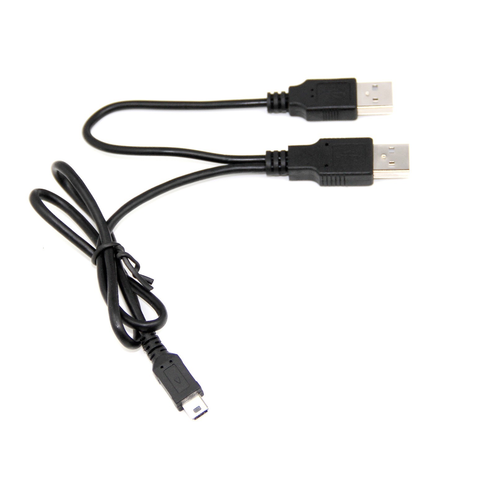 Mini USB 2.0 Dual Power Y Cable Lead for Portable External Hard Drive