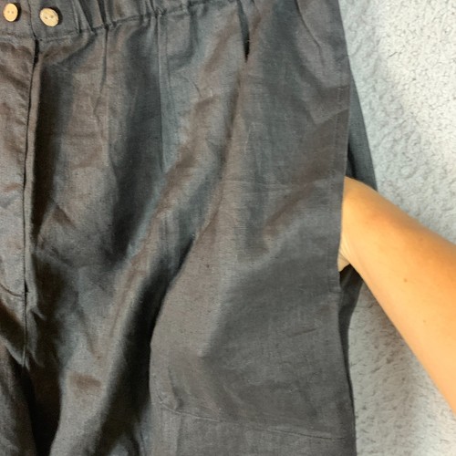 NWT J Jill Pants Womens Medium 100% Linen Relaxed Pull On Black 8646 - Picture 10 of 12