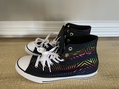 NEW Converse All-Star Chuck Taylor HighTops Junior Size 6 Girl Fluorescent/Black