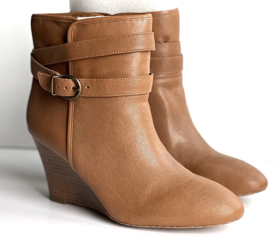 Botín de cuña para mujer Banana Republic Taylor Toffee/cuero marrón EE. UU. 9 Foto 2 de 4