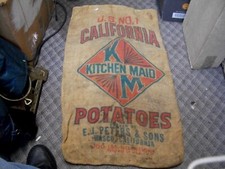 GUNNEY POTATOES sack BURLAP BAG EMPTY hemp jute FARM 50 Lb SEED KITCHEN MAID