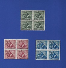 WKII Slowakei 1941 Rotes Kreuz ,   Nr. 88-90 ,  komplett in Viererblocks  **  !!