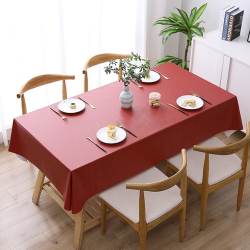 Solid Color PVC Tablecloth Waterproof Square Table Cover Table Cloth Table - Picture 19 of 20