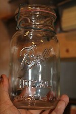 Vintage 1 qt Clear Ball Ideal Bail Mason Jar, Made In USA, Item # A - 2352