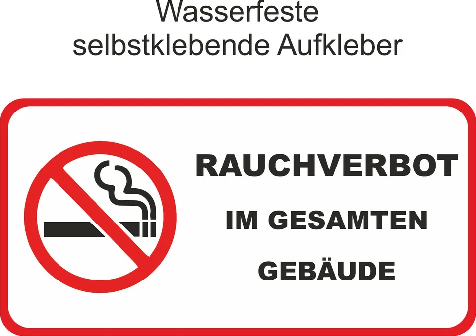 ab 10x5cm Aufkleber Nicht Rauchen verboten im Gebäude Rauchverbot Nichtraucher