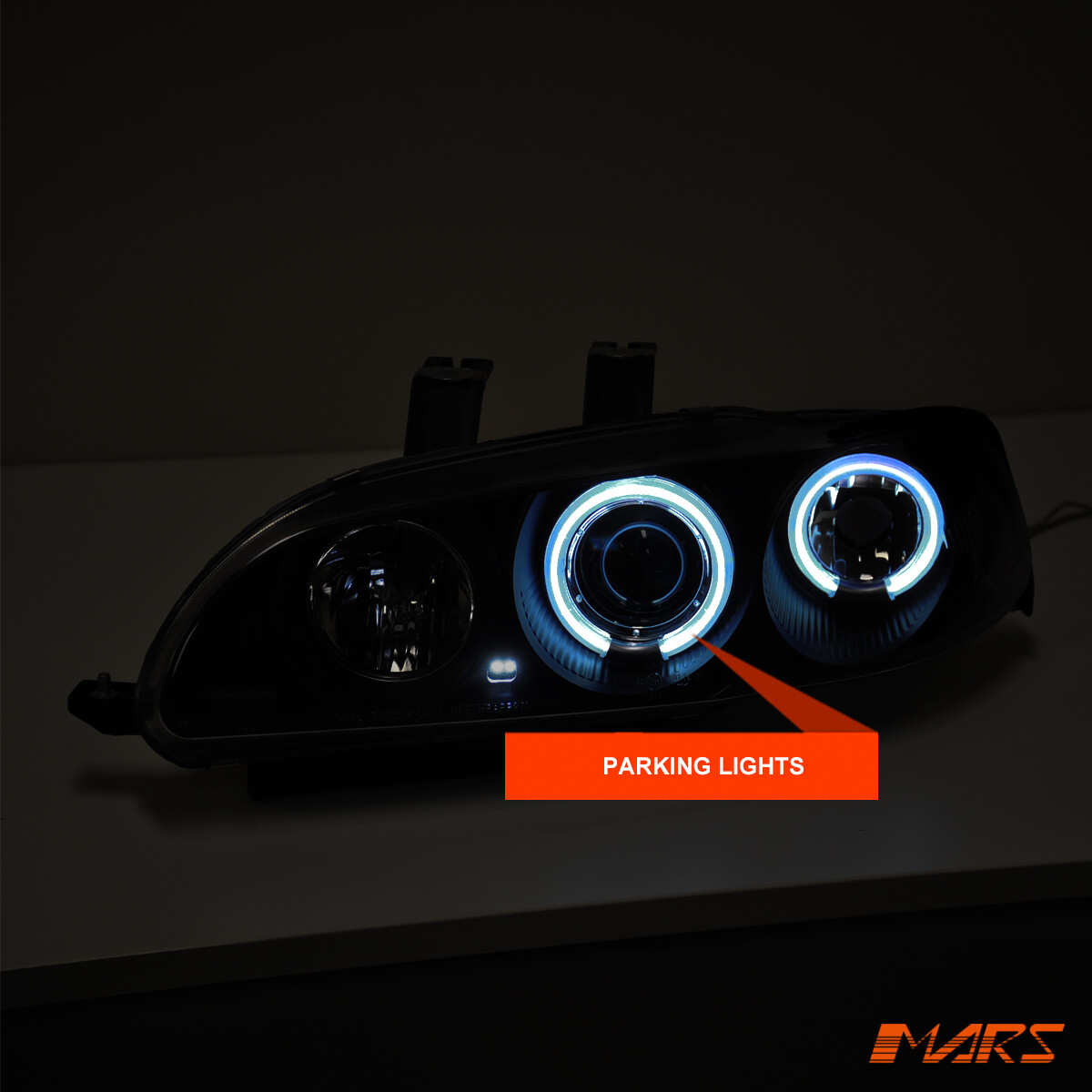 yuki EG CIVIC ヘッドライト シャークアイ For Honda Civic EG EJ JDM Black Headlights Smoked Amber