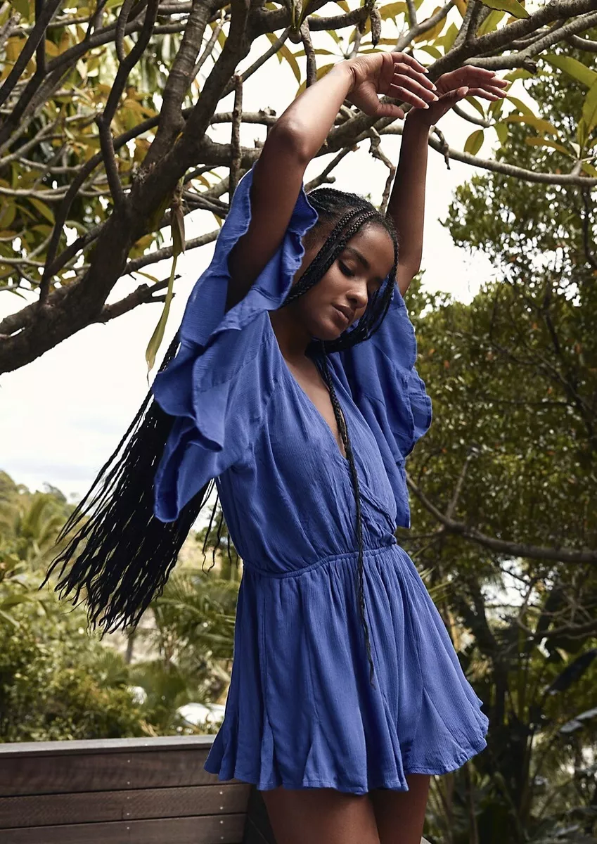 Blue romper sale dress