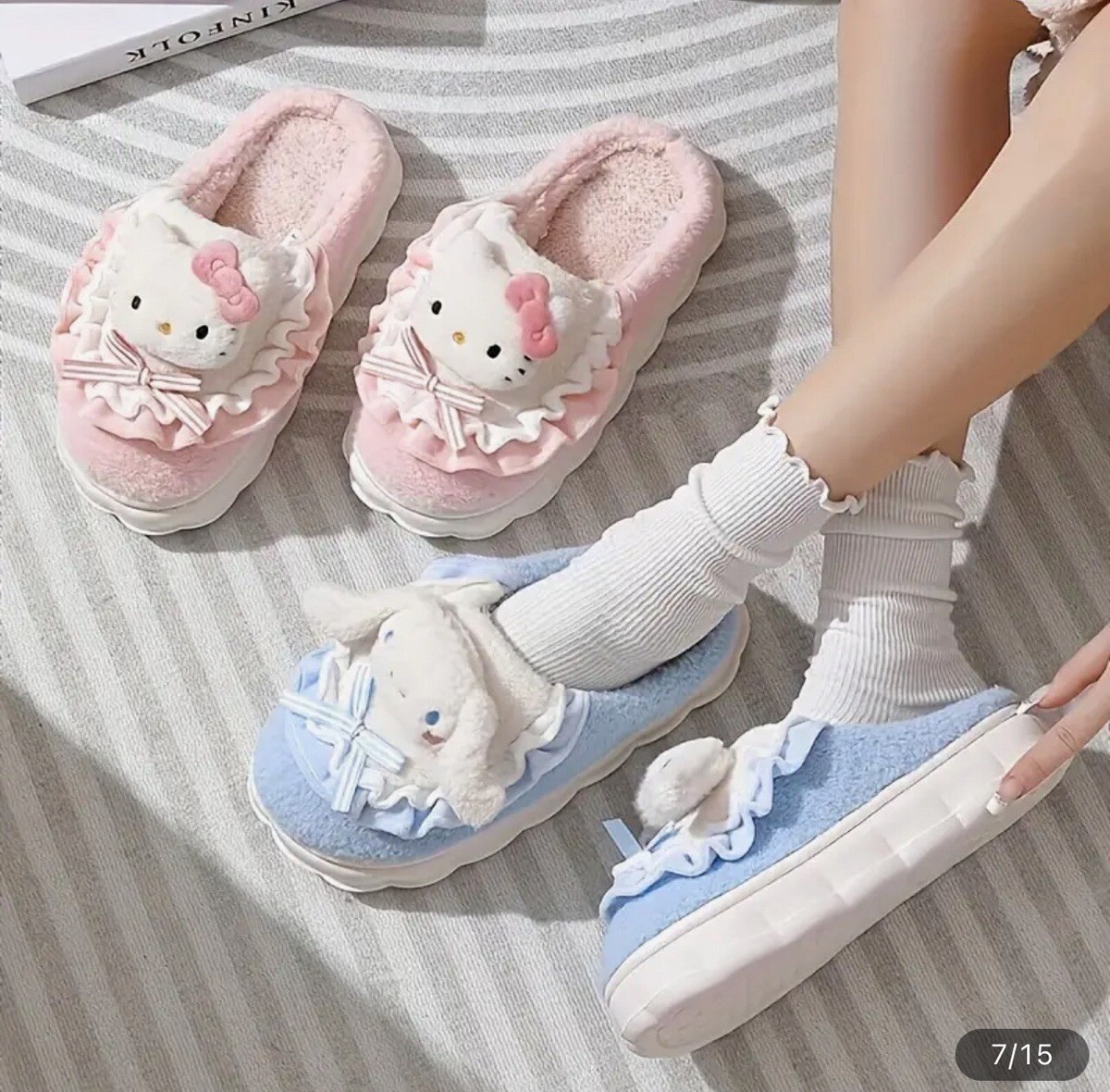 Cinnamoroll Sanrio Miniso Slippers With Foam Bottoms Blue Size