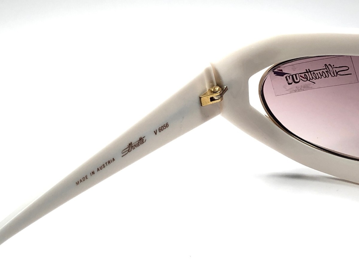 1980’s Silhouette Austria Angular Sunglasses, Cream & Clear, Model  1228 Silhouette - MOD 3002 COL 540 Vintage 80s Sunglasses – Ed  main image 2