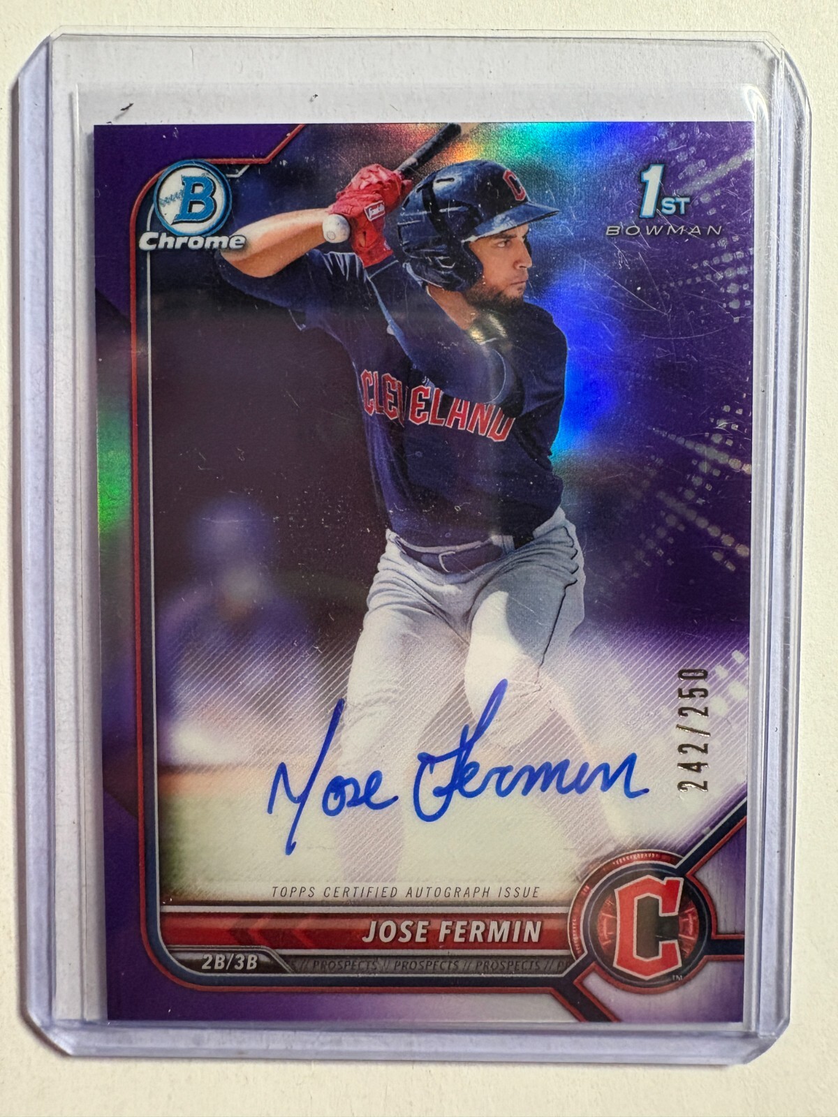 K321,246 -  2022 Bowman Chrome Prospect Auto Purple #CPAJF Jose Fermin #/250