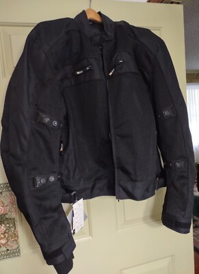 Xelement CF380 Devious Black Tri-Tex Mesh Motorcycle Sport Jacket For Men CE-X